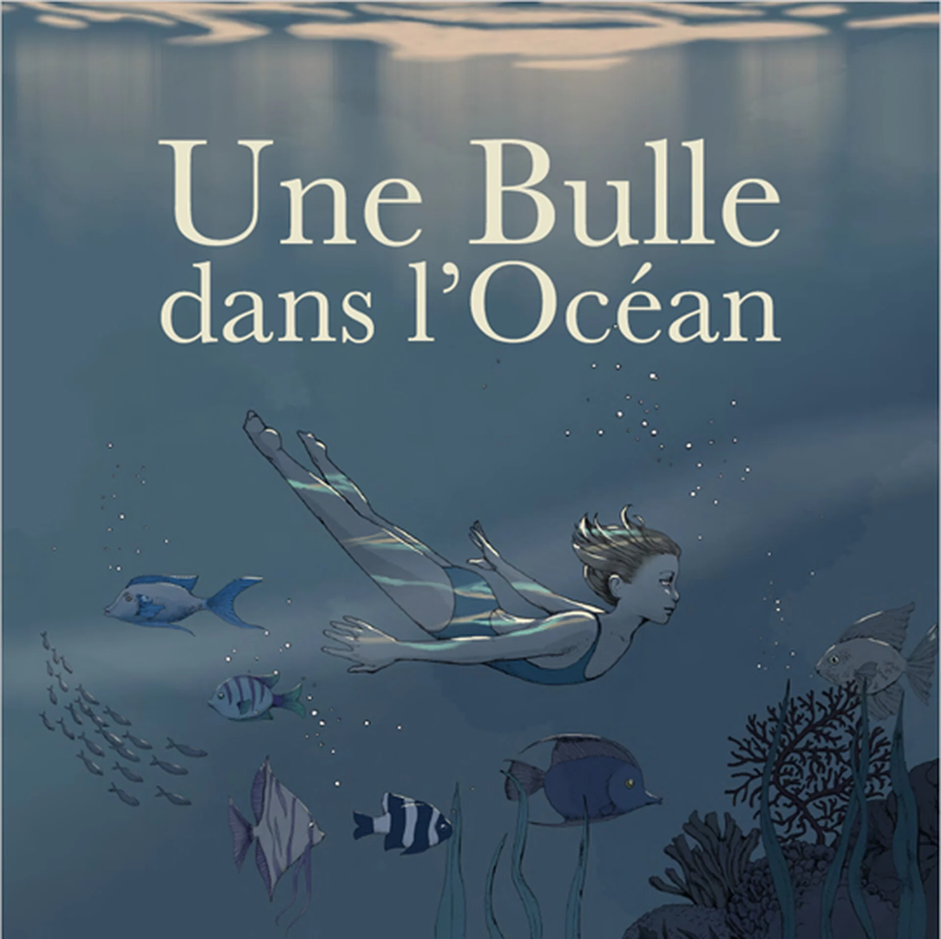 Livre Une bulle dans l'océan avec enfant qui nage