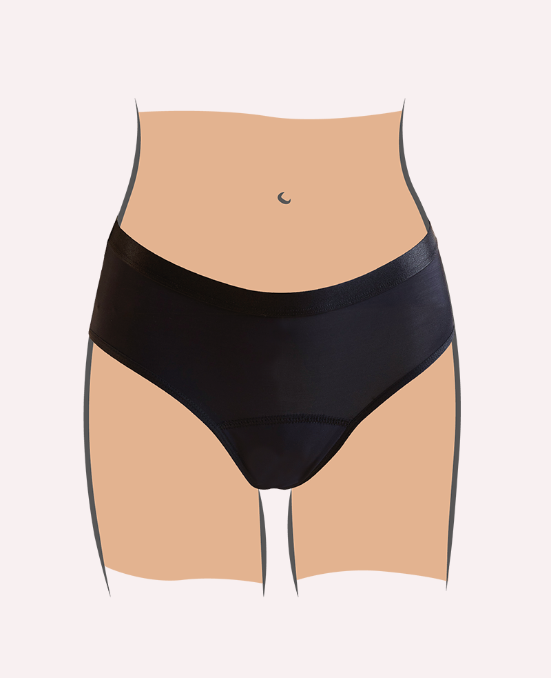 Culotte première menstruation absorption vue de face