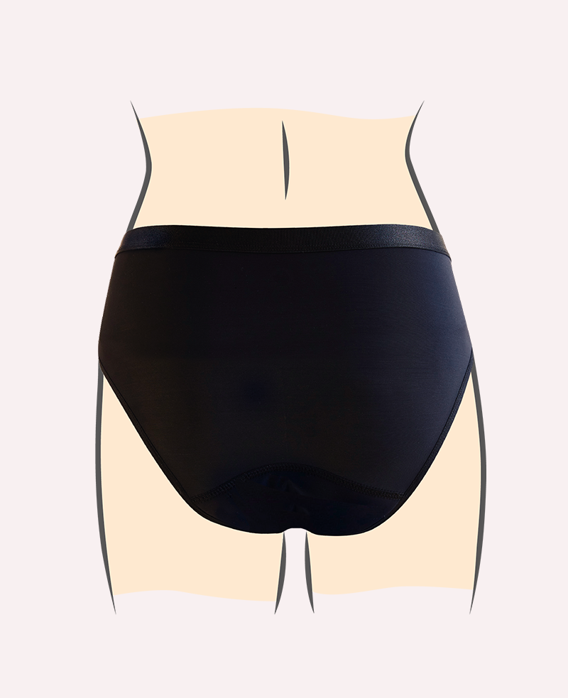 Culotte premières règles protection hygiénique vue de dos