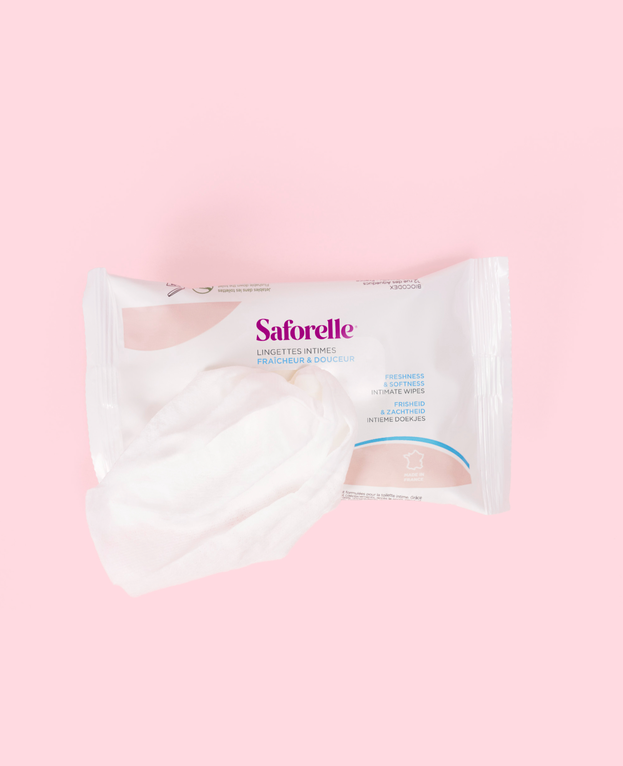 Lingettes Saforelle fraîcheur douceur nettoient et apaisent