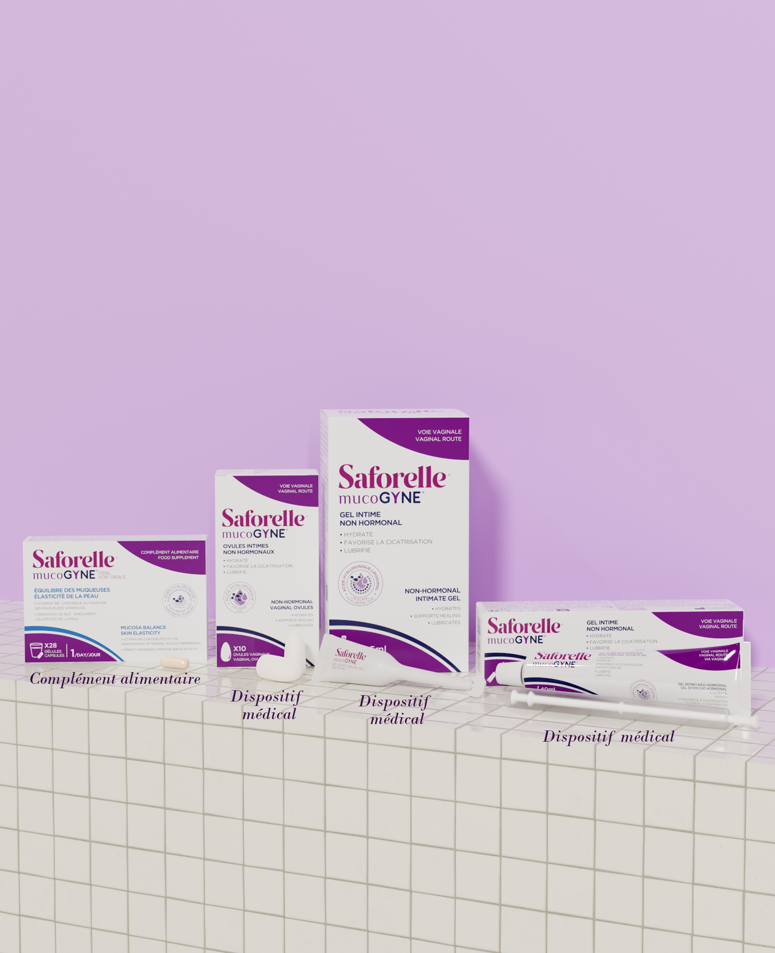 Mucogyne voie orale déclinaison de quatre produits pour bien-être des femmes