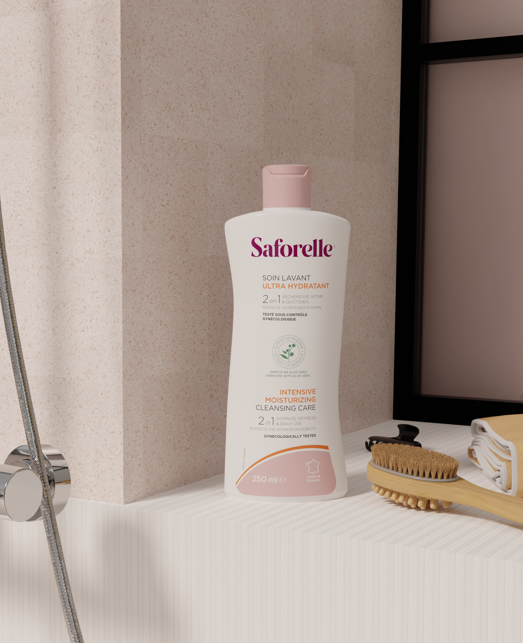 Flacon soin lavant salle de bain pour nettoyer peau en douceur
